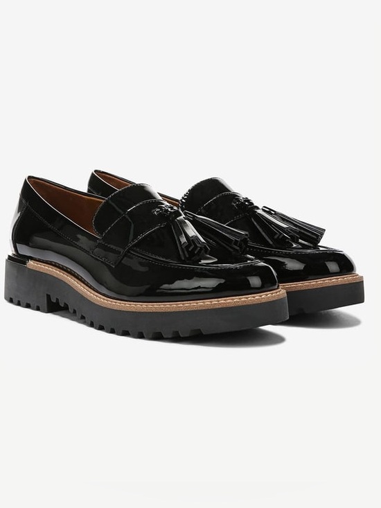 Franco Sarto Shoes - NWOT - FRANCO SARTO TASSEL Black Patent Non-Slip Sole Loafers - Women 7.5W